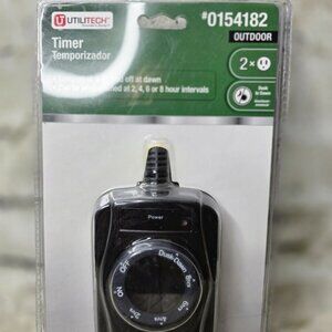 Utilitech Timer Dusk to Dawn Outdoor  2 4 6 8 Hour Intervals Sealed 0154182